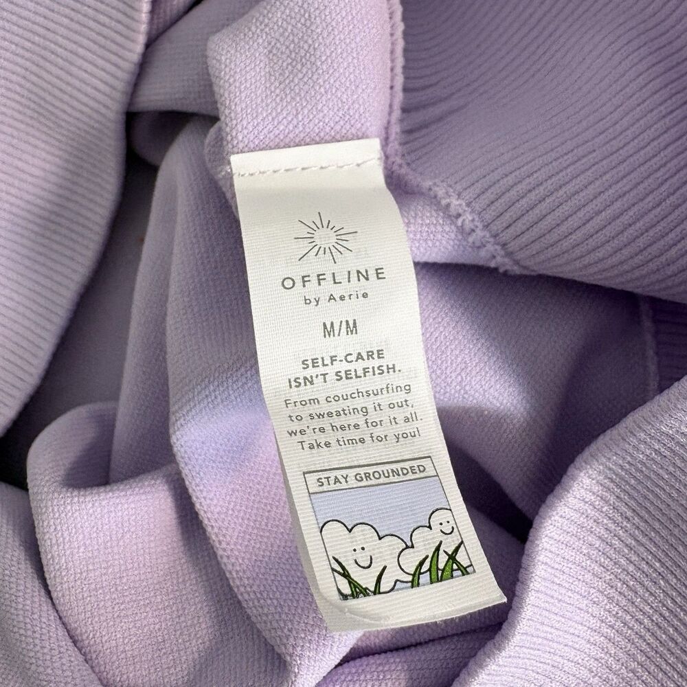 OFFLINE by Aerie Seamless Cropped T-Shirt Lilac Women Size Medium - Picture 6 of 6